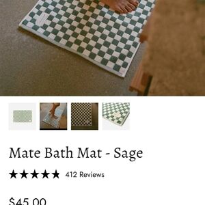 Bath Mat - Green and White